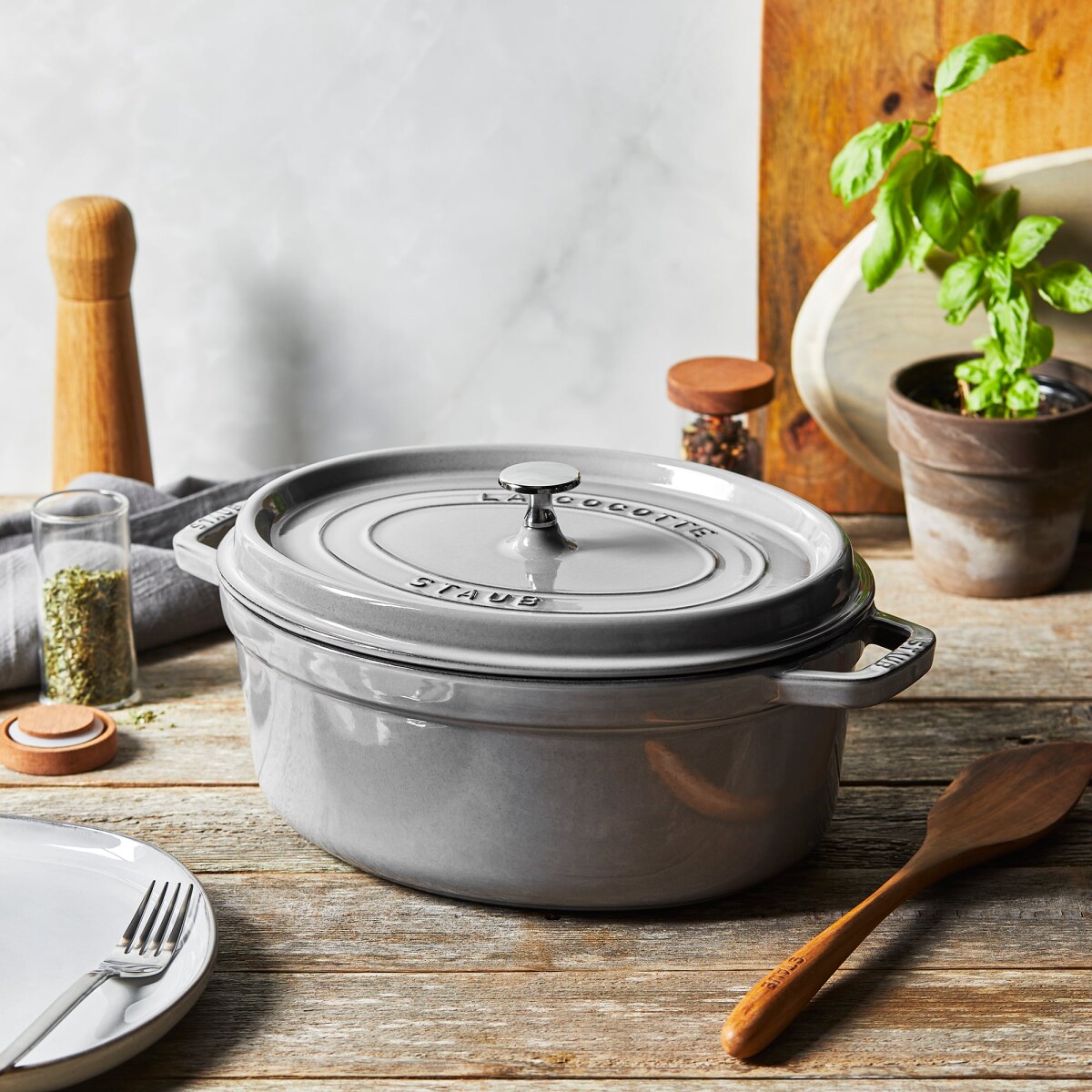 Staub - Cocotte - Grafitgrå - 31 Cm 5 5 L