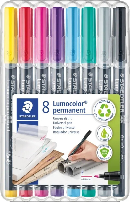 Staedtler - Lumocolor Permanent - Tusser - F 0 6 Mm - 8 Stk