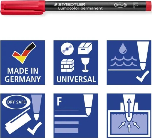 Staedtler - Lumocolor Permanent - Tusser - F 0 6 Mm - 8 Stk
