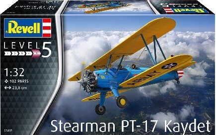 Revell - Stearman Pt-17 Kaydet Modelfly Byggesæt - 1 32 - Level 5 - 03837