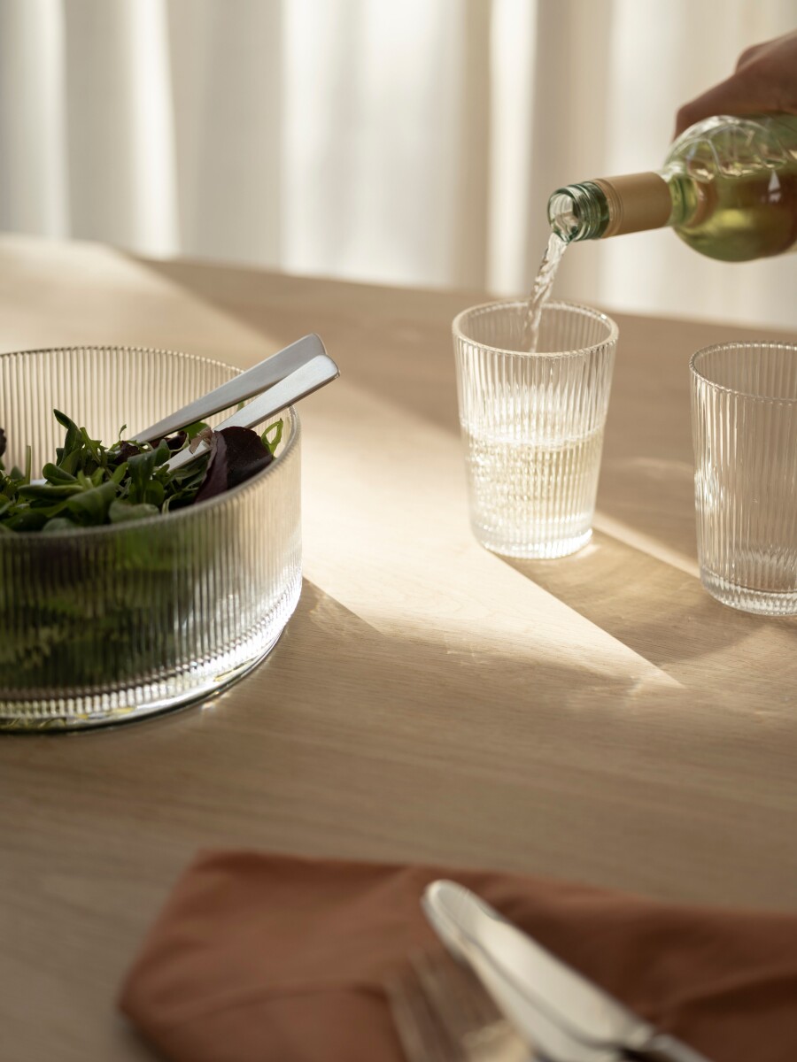 Stelton - Pilastro Serveringsskål I Glas - Riflet - Ø 21 Cm