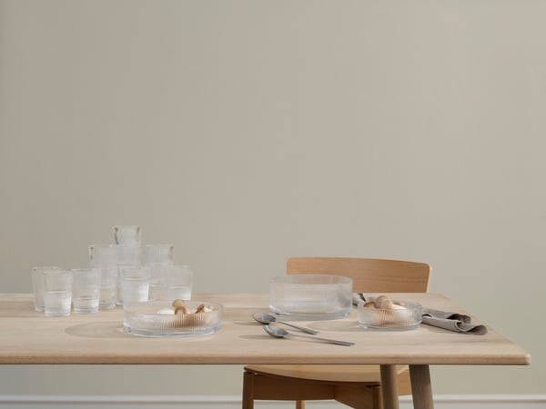 Stelton - Pilastro Serveringsskål I Glas - Riflet - Ø 23 Cm