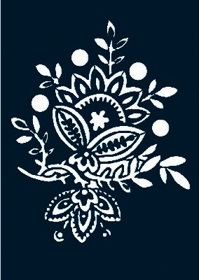 Stencil A4 Blomster Buket