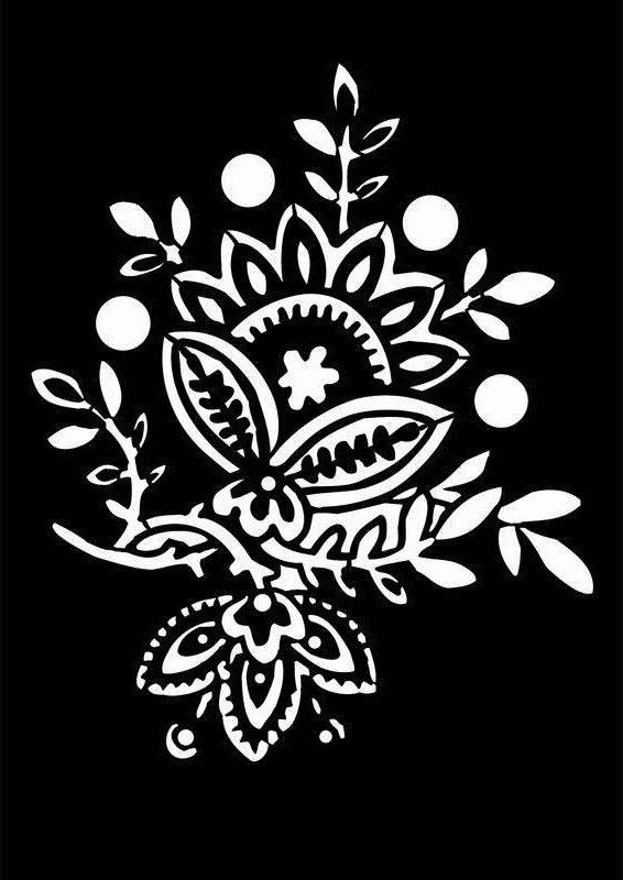 Stencil A4 Blomster Buket