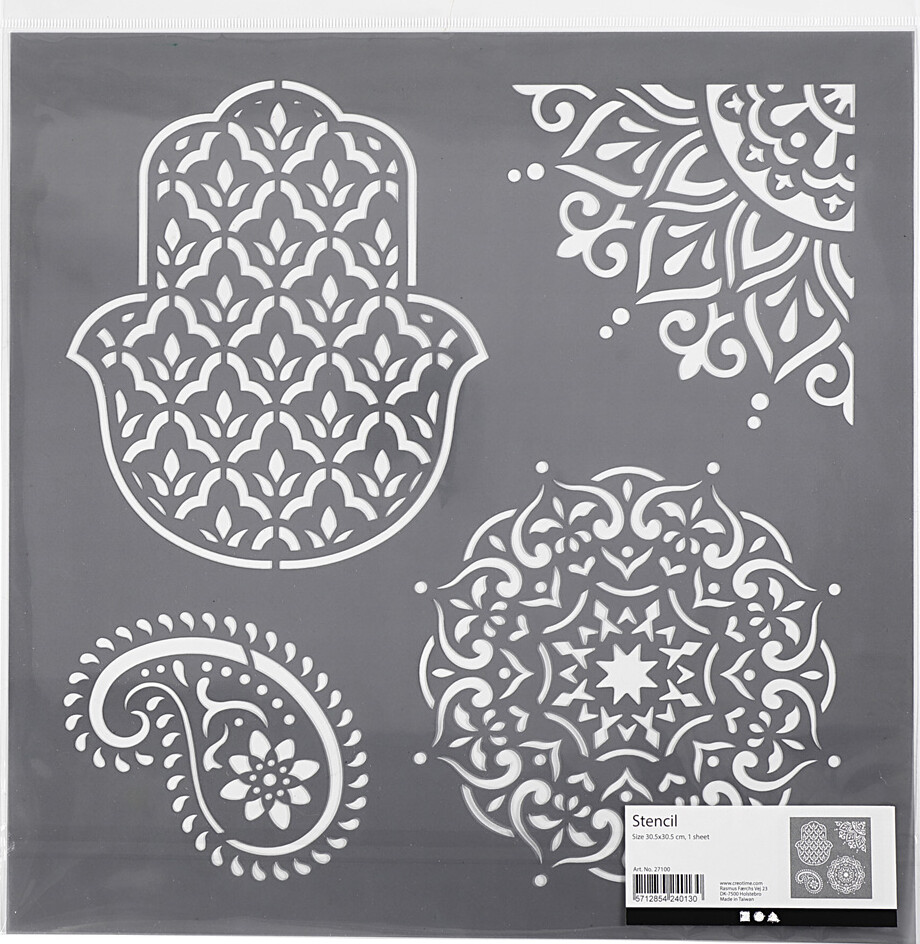 Stencil - Etniske Motiver - Str 30 5X30 5 Cm - Tykkelse 0 31 Mm - 1 Ark