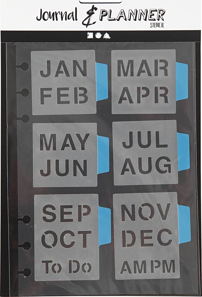 Stencil - Måneder - 12 5X17 5 Cm - 1 Ark