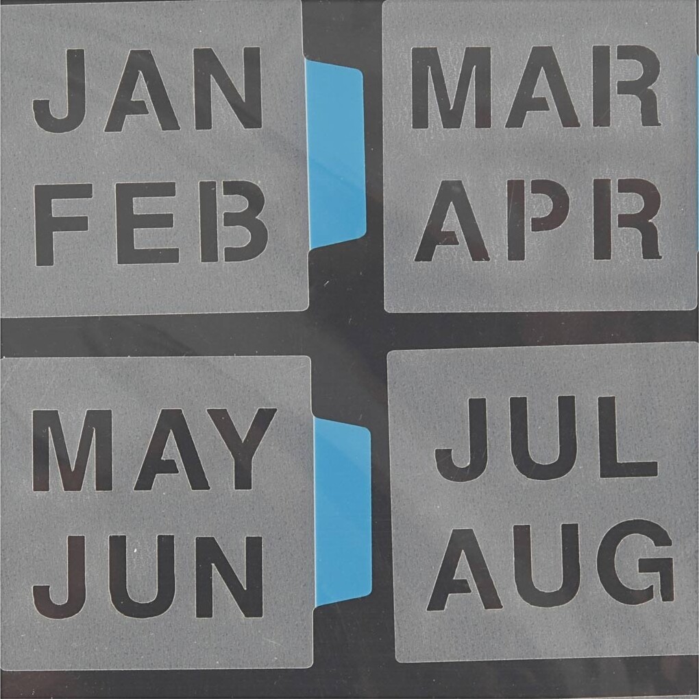 Stencil - Måneder - 12 5X17 5 Cm - 1 Ark