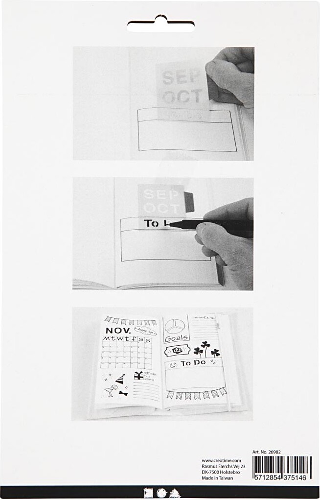 Stencil - Måneder - 12 5X17 5 Cm - 1 Ark