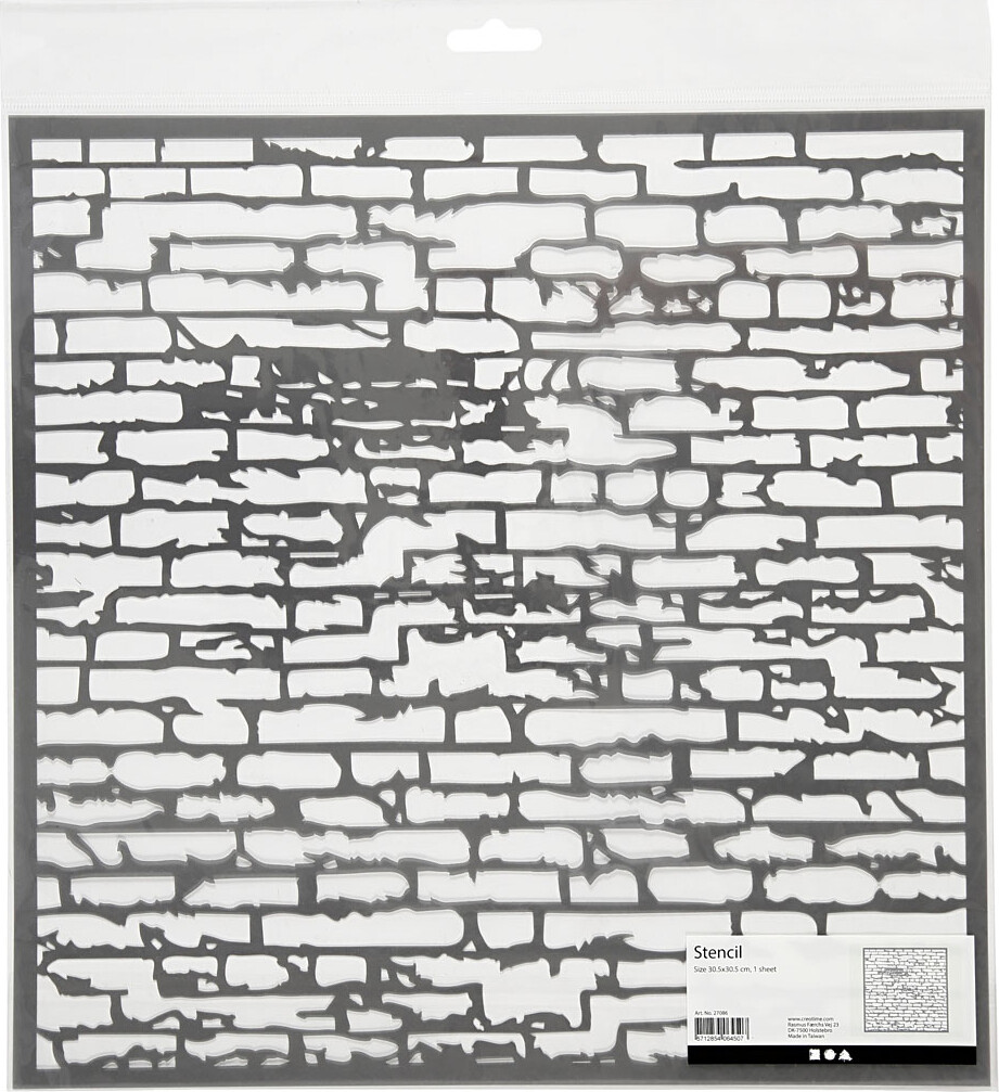 Stencil - Mursten - Str 30 5X30 5 Cm - Tykkelse 0 31 Mm - 1 Ark