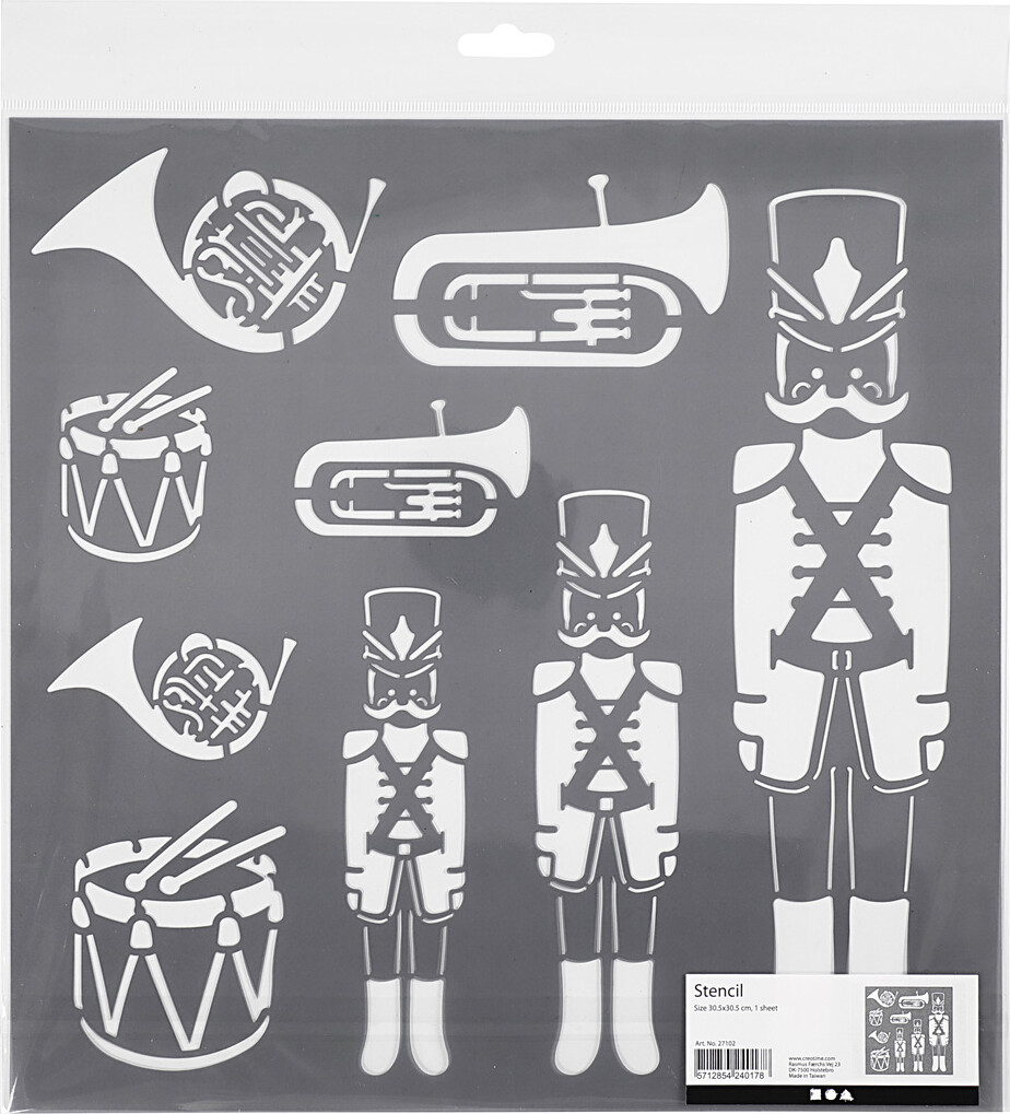 Stencil - Nøddeknækker - Str 30 5X30 5 Cm - Tykkelse 0 31 Mm - 1 Ark