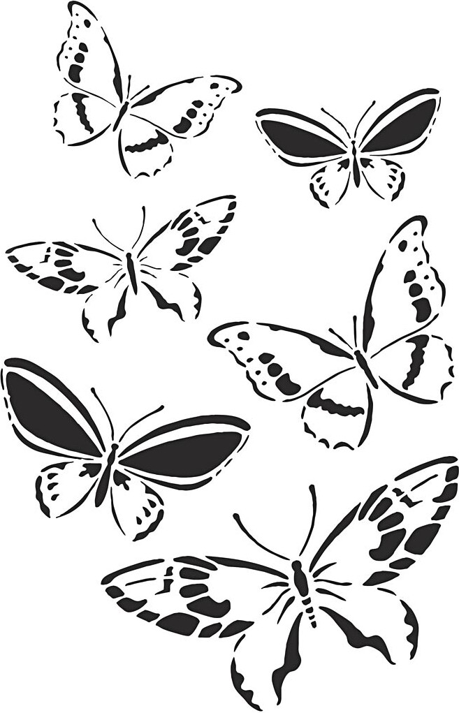 Stencil - Sommerfugle - A4 - 210X297 Mm - 1 Stk