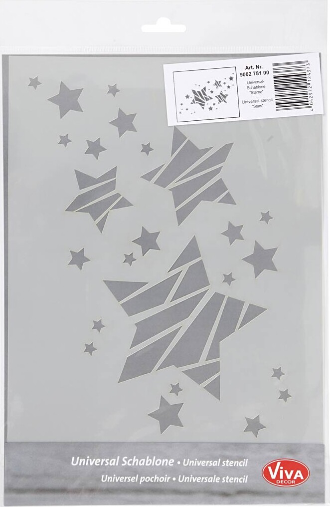 Stencil - Stjerner - A4 - 210X297 Mm - 1 Stk