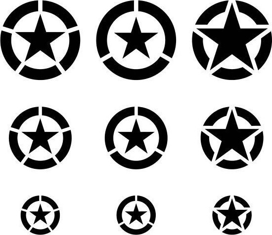 Vallejo - Hobby Stencils - Maleskabelon - Us Air Force Stjerner