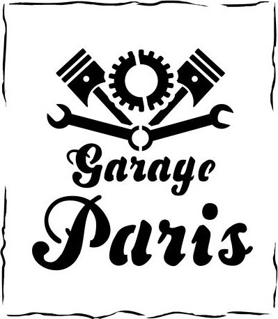 Vallejo - Hobby Stencils - Maleskabelon - Vintage Garage Skilt