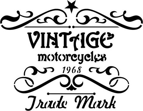 Vallejo - Hobby Stencils - Maleskabelon - Vintage Motorcycles Skilt