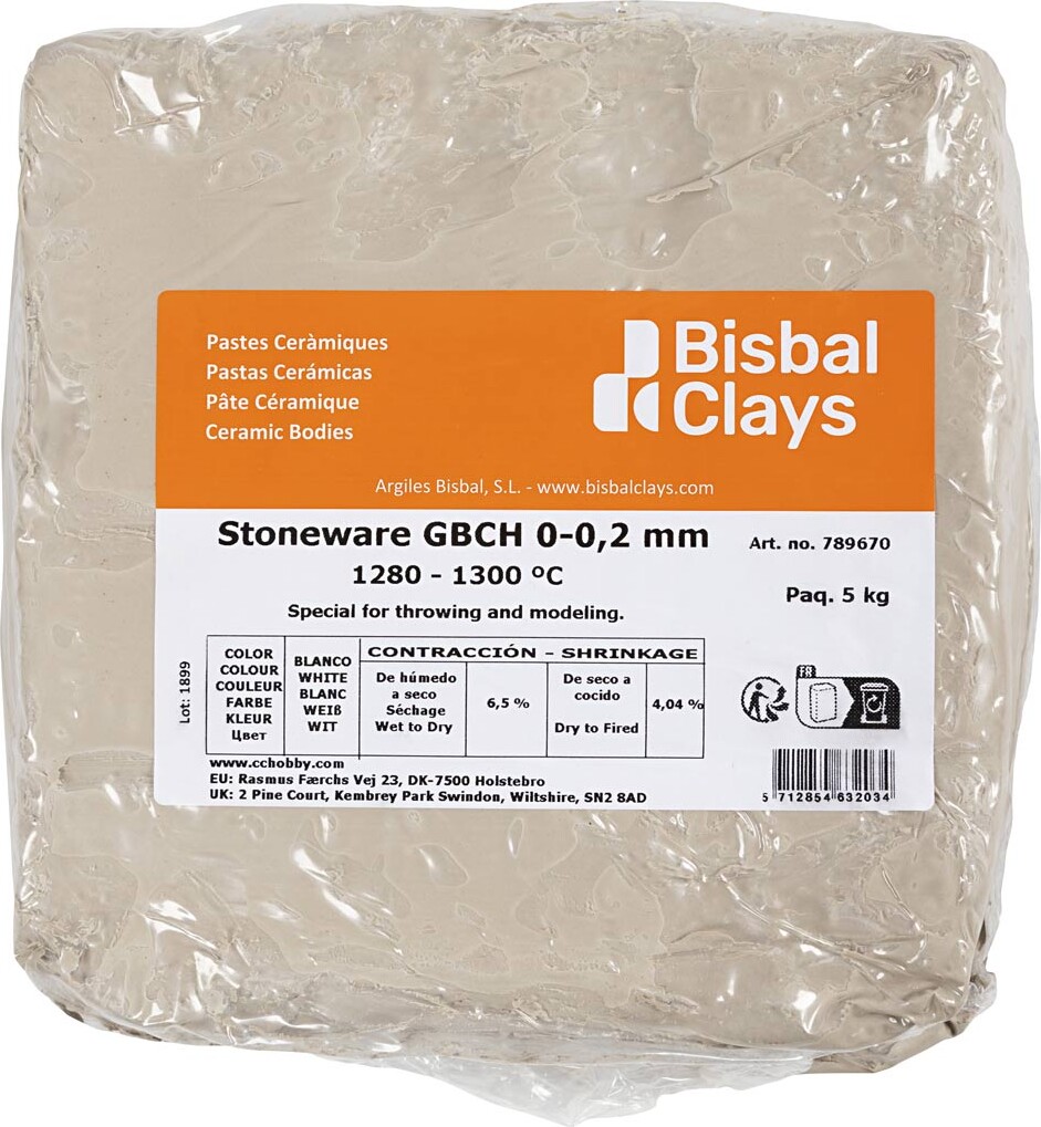 Stentøjsler Med Chamotte - Råhvid - 5 Kg - Bisbal Clays