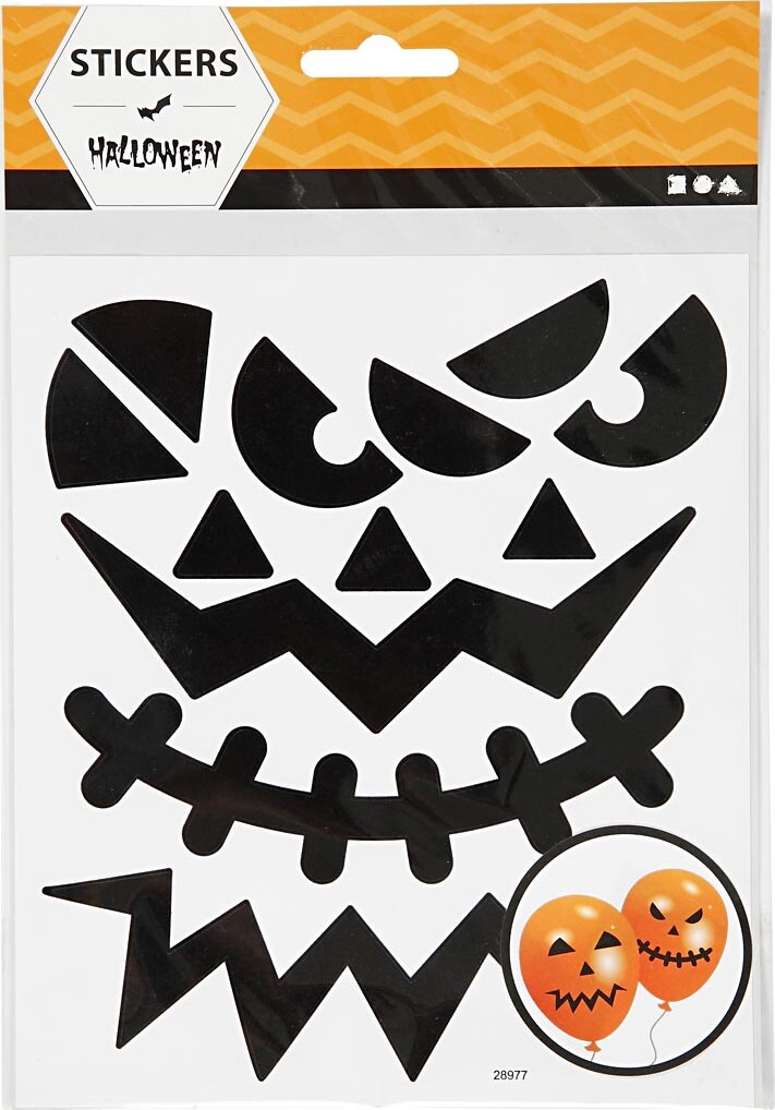 Halloween Klistermærker - Store Ansigter