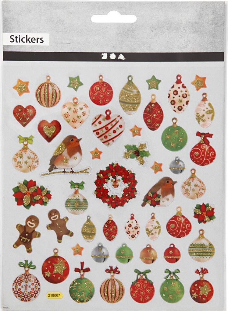 Stickers - Julekugler Og Pynt - Ark 15X16 5 Cm - 1 Ark