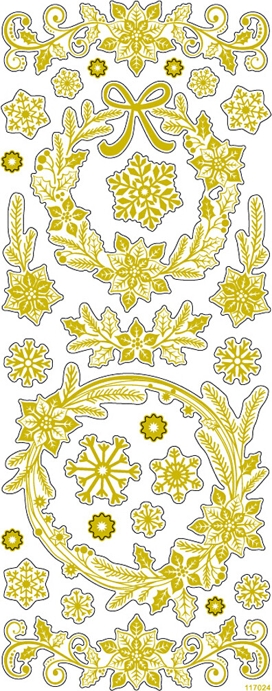 Juleklistermærker - Julestjerner - Guld