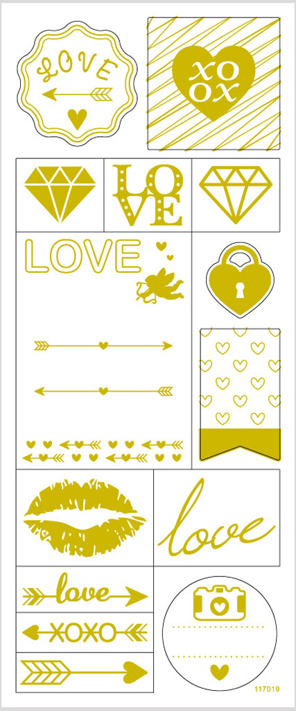 Klistermærker - Love - Guld