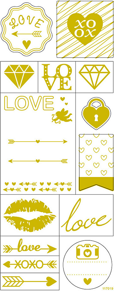 Klistermærker - Love - Guld