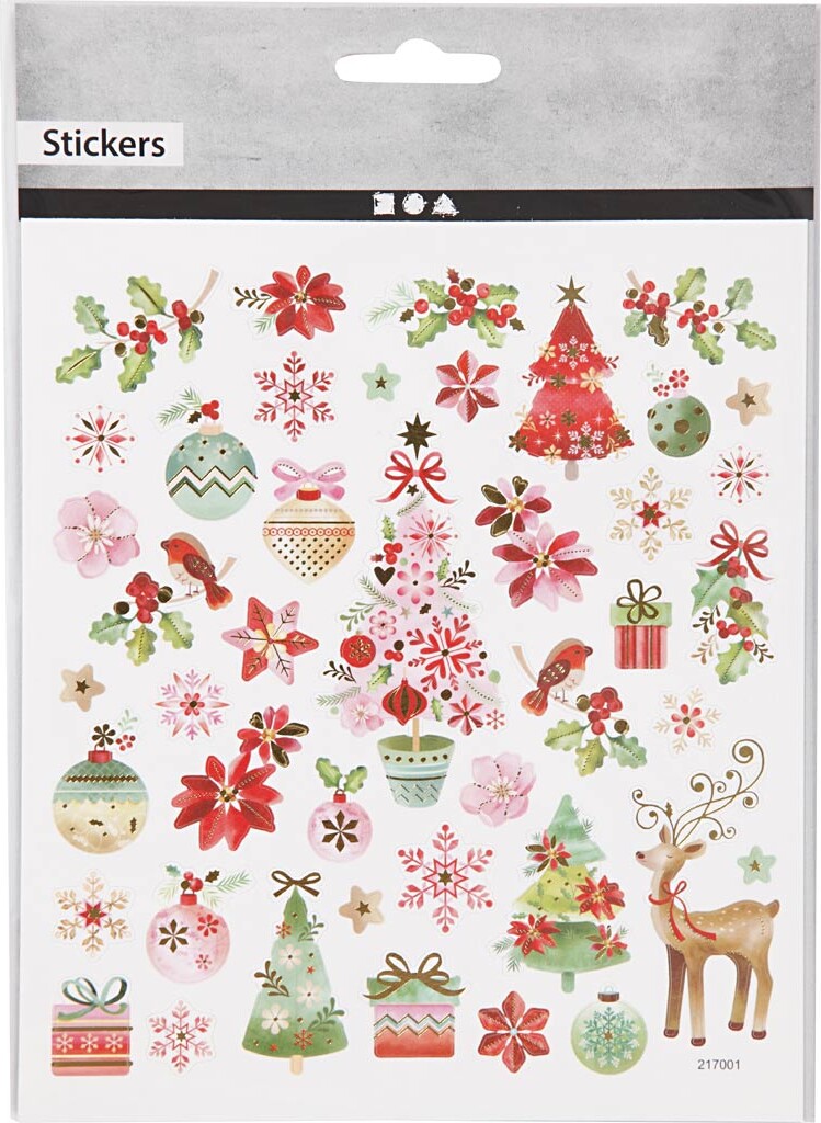 Stickers - Romantisk Jul - Ark 15X16 5 Cm - 1 Ark