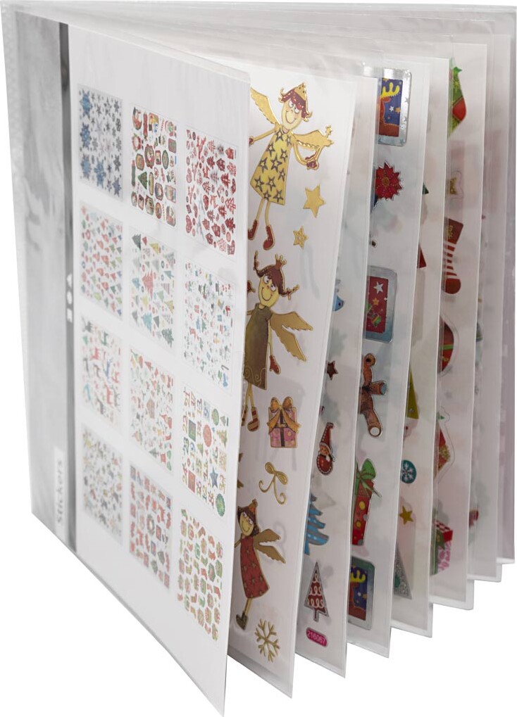 Juleklistermærker I Hæfte - 12 Ark