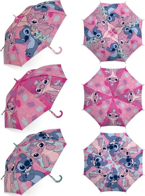 Stitch Lilla - Gennemsigtig Paraply - 46 Cm Ass