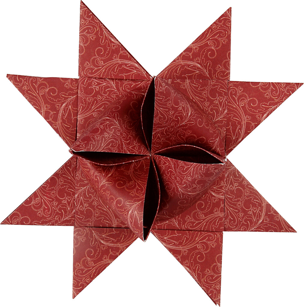 Stjernestrimler - L 100 Cm - Ø 18 Cm - B 40 Mm - Rød - Hvid - 40 Strimler