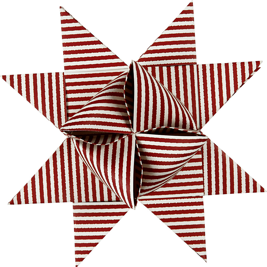 Stjernestrimler - L 100 Cm - Ø 18 Cm - B 40 Mm - Rød - Hvid - 40 Strimler