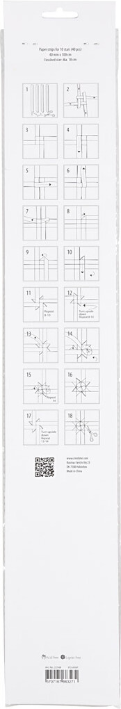 Stjernestrimler - L 100 Cm - Ø 18 Cm - B 40 Mm - Rød - Hvid - 40 Strimler