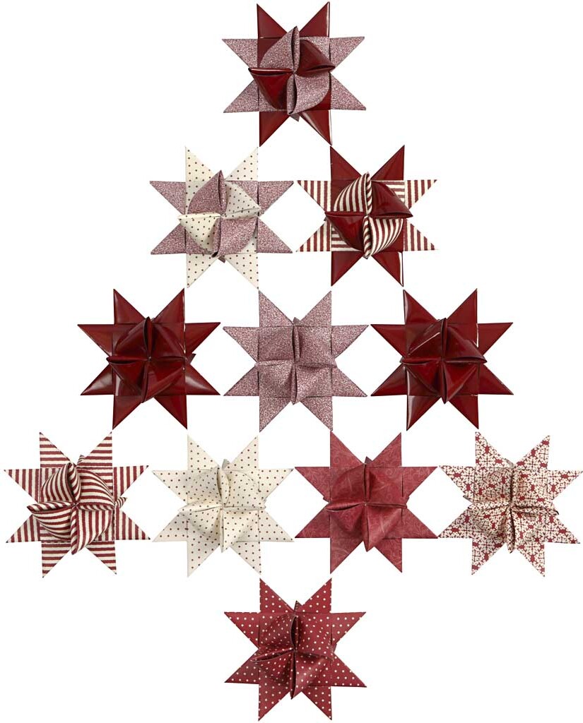 Stjernestrimler - L 44 78 Cm - Ø 6 5 11 5 Cm - B 15 25 Mm - Glitter Lak -