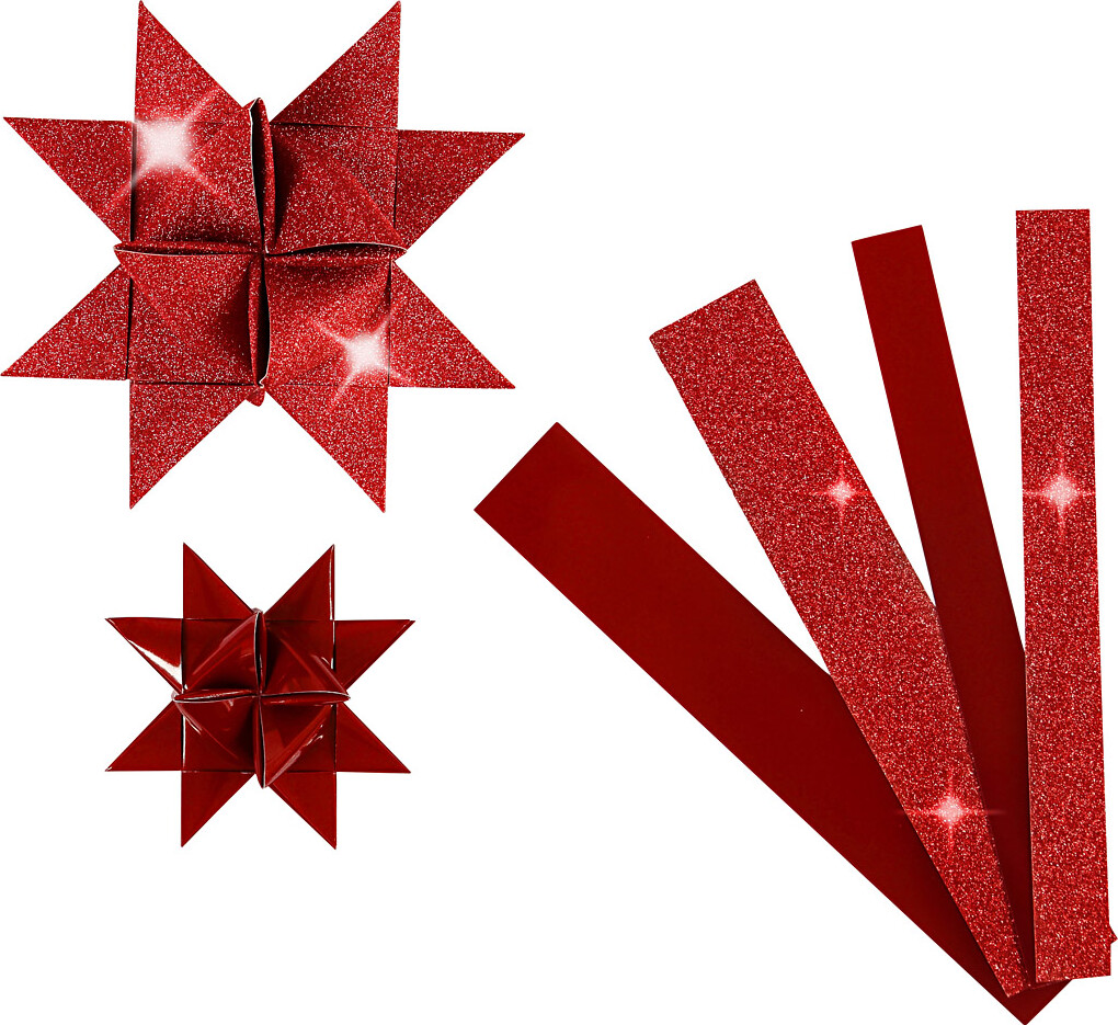 Stjernestrimler - L 44 78 Cm - Ø 6 5 11 5 Cm - B 15 25 Mm - Glitter Lak -