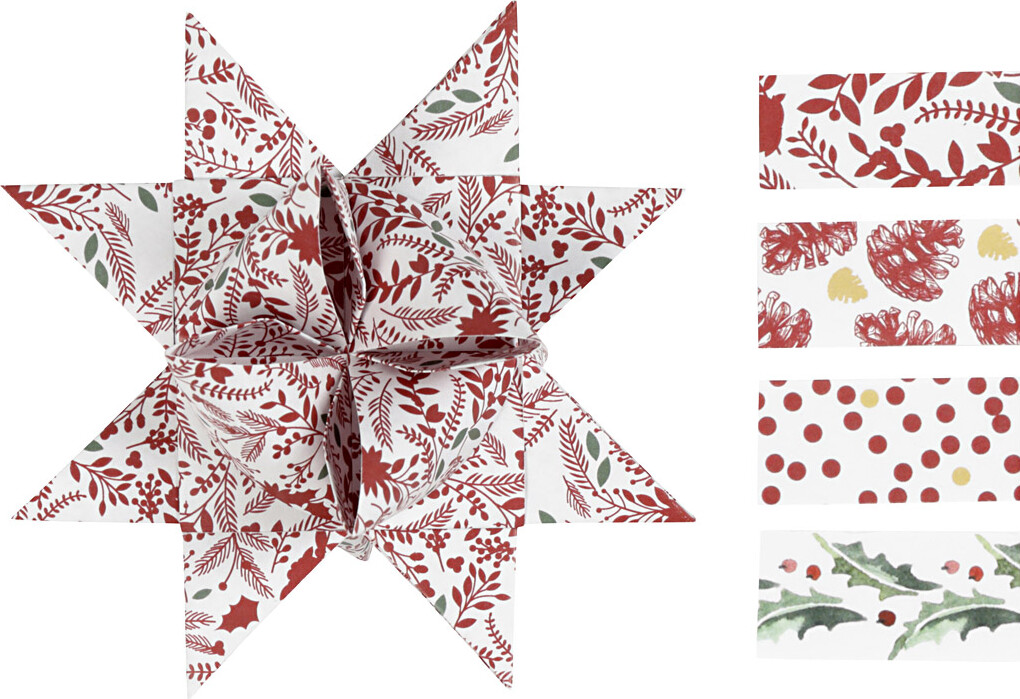 Stjernestrimler - L 44 78 Cm - Ø 6 5 11 5 Cm - B 15 25 Mm - Rød - Hvid -