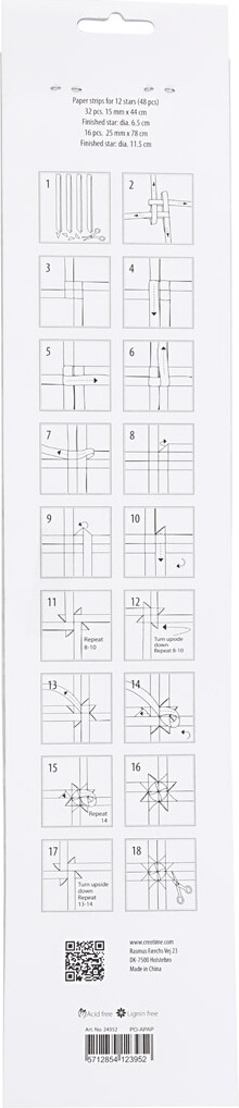 Stjernestrimler - L 44 78 Cm - Ø 6 5 11 5 Cm - B 15 25 Mm - Rød - Hvid -