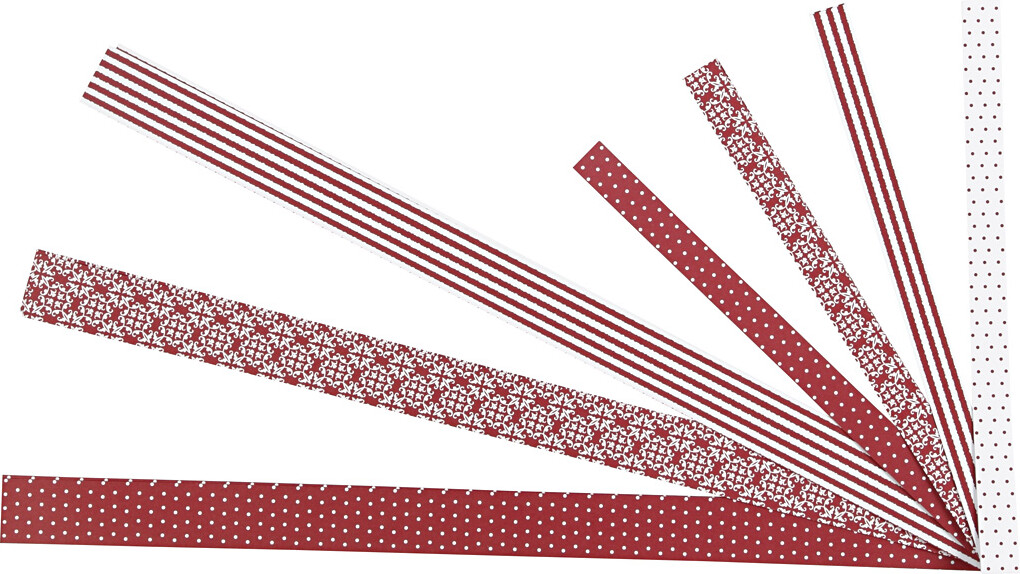Stjernestrimler - L 44 78 Cm - Ø 6 5 11 5 Cm - B 15 25 Mm - Rød - Hvid -