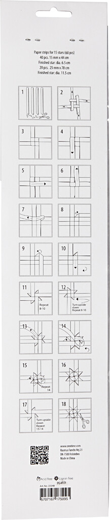 Stjernestrimler - L 44 78 Cm - Ø 6 5 11 5 Cm - B 15 25 Mm - Rød - Hvid -