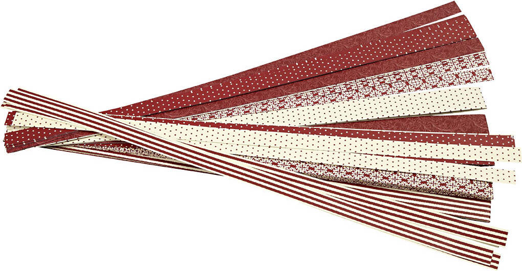 Stjernestrimler - L 44 78 Cm - Ø 6 5 11 5 Cm - B 15 25 Mm - Rød - Hvid -