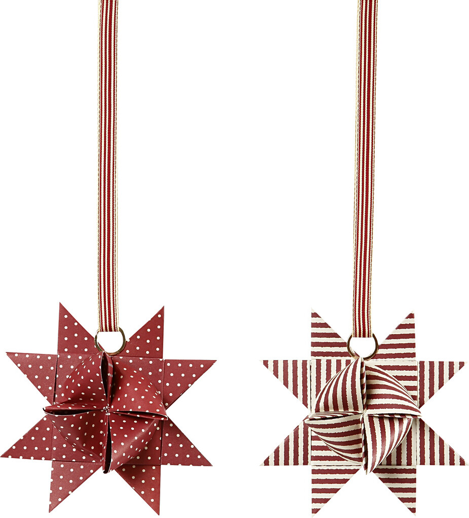 Stjernestrimler - L 44 78 Cm - Ø 6 5 11 5 Cm - B 15 25 Mm - Rød - Hvid -