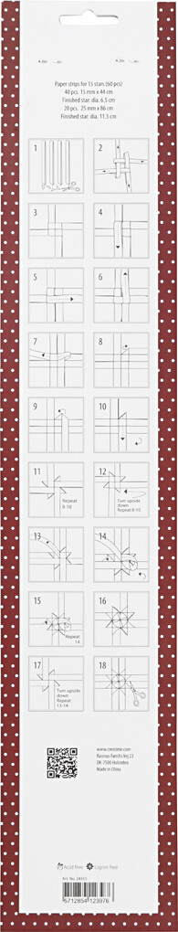 Stjernestrimler - L 44 78 Cm - Ø 6 5 11 5 Cm - B 15 25 Mm - Rød - Hvid -