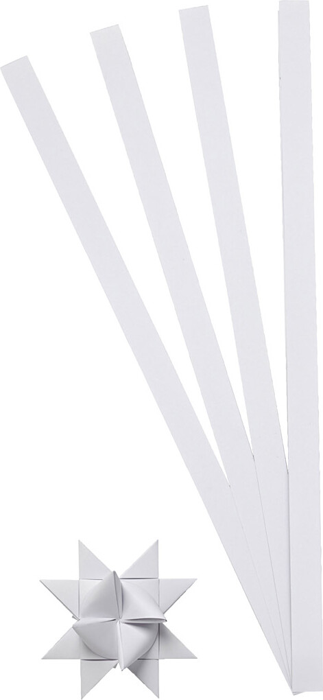 Stjernestrimler - L 45 Cm - B 10 Mm - Ø 4 5 Cm - Hvid - 100 Strimler