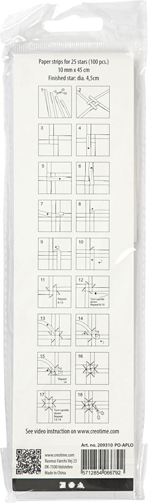 Stjernestrimler - L 45 Cm - B 10 Mm - Ø 4 5 Cm - Hvid - 100 Strimler