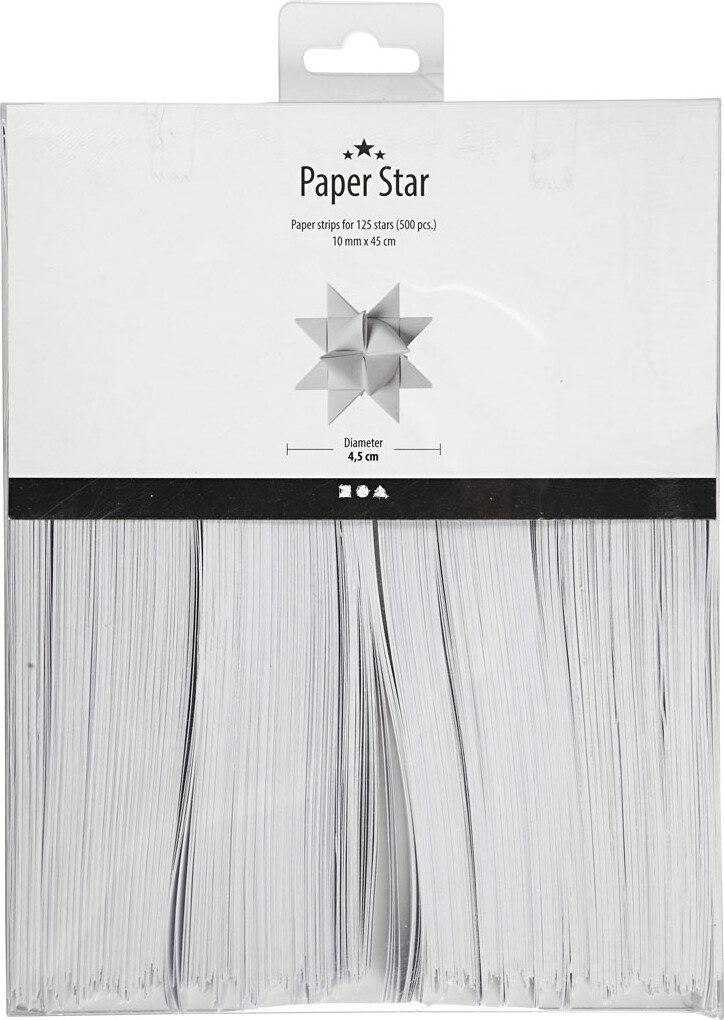 Stjernestrimler - L 45 Cm - B 10 Mm - Ø 4 5 Cm - Hvid - 500 Strimler