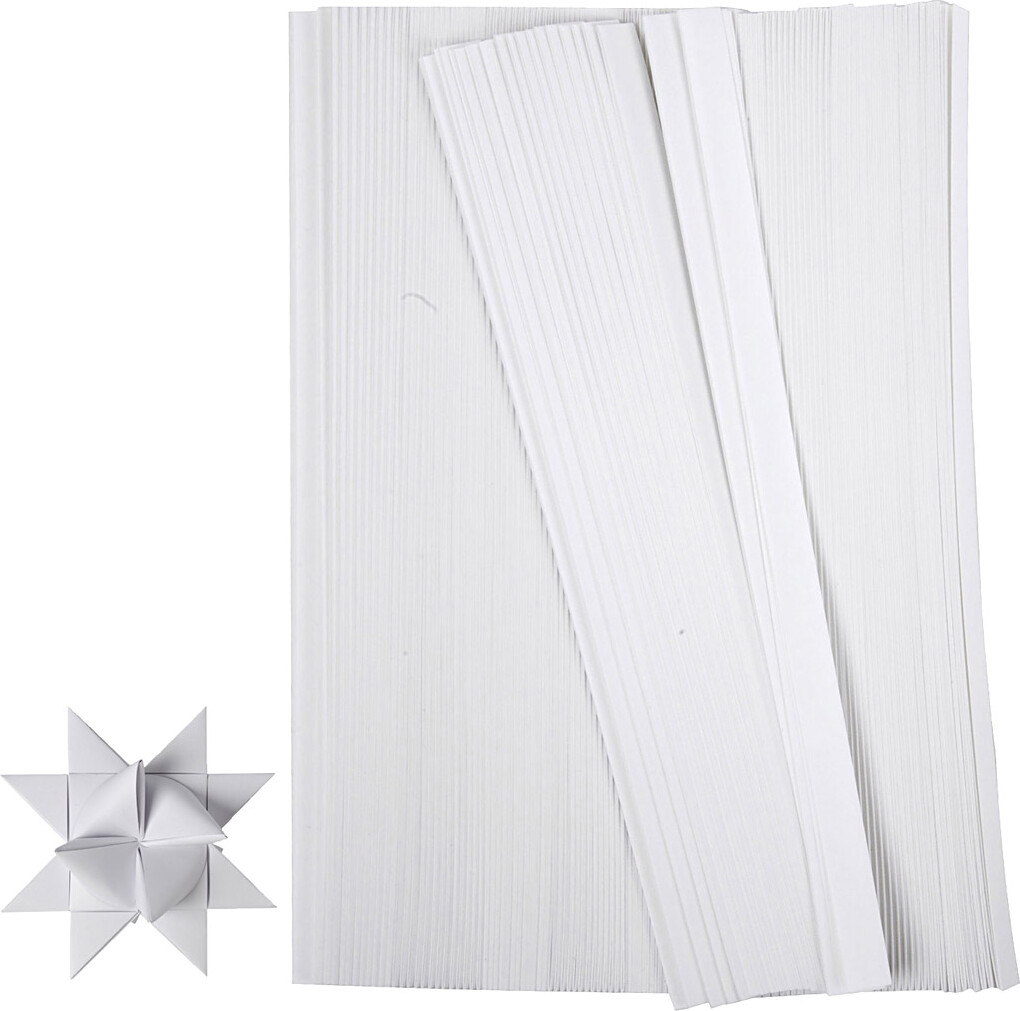 Stjernestrimler - L 45 Cm - B 10 Mm - Ø 4 5 Cm - Hvid - 500 Strimler