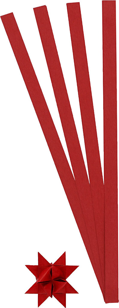 Stjernestrimler - L 45 Cm - B 10 Mm - Ø 4 5 Cm - Rød - 100 Strimler