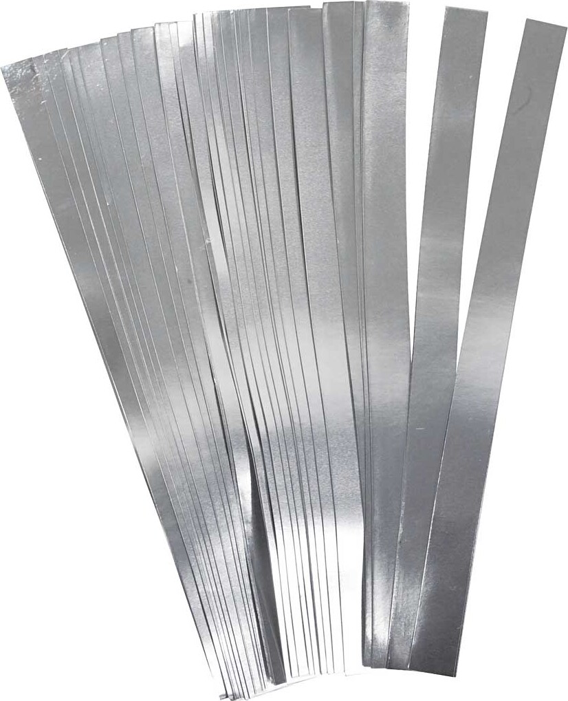 Stjernestrimler - L 45 Cm - Ø 4 5 Cm - B 10 Mm - Sølv - 100 Strimler