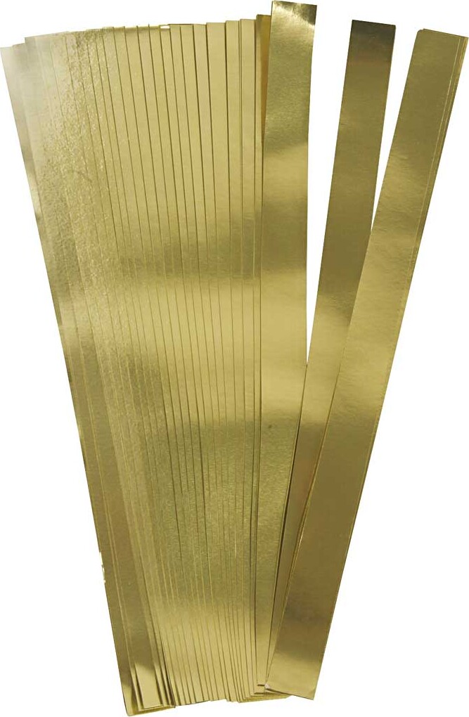 Stjernestrimler - L 45 Cm - Ø 6 5 Cm - B 15 Mm - Guld - 100 Strimler