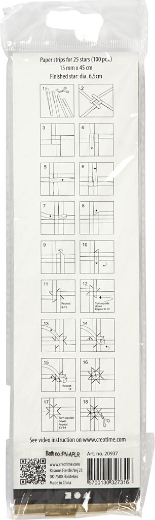 Stjernestrimler - L 45 Cm - Ø 6 5 Cm - B 15 Mm - Guld - 100 Strimler