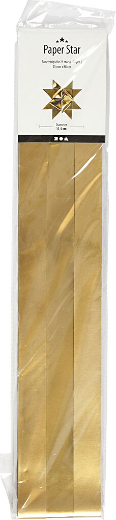 Stjernestrimler - L 73 Cm - Ø 11 5 Cm - B 25 Mm - Guld - 100 Strimler