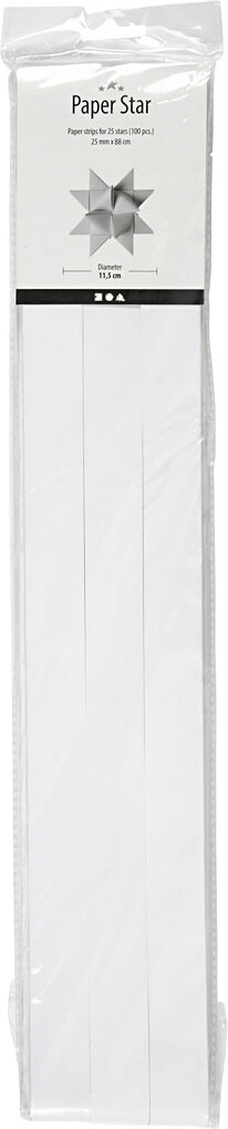 Stjernestrimler - L 73 Cm - Ø 11 5 Cm - B 25 Mm - Hvid - 100 Strimler